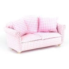 Süßes Sofa mit Kissen - rosa/weiss kariert