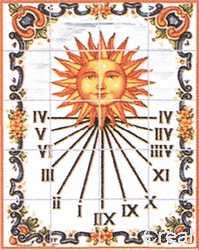 Kachelbild "Sonnenuhr" 1:12