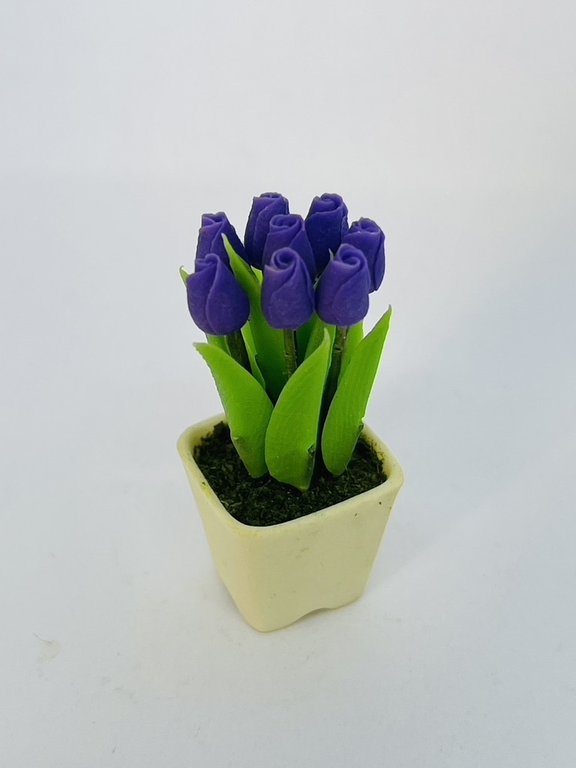 1:12 Puppenhaus Miniatur Pflanzen Tulpen Blume mit Keramik Topf Zimmer w/ 